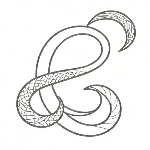 Moon With Snake Intertwined