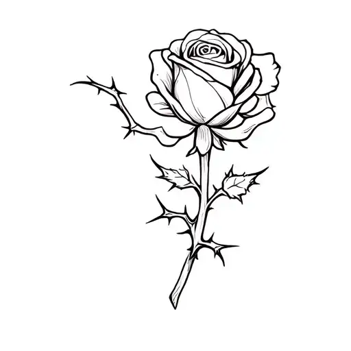 Rose Bud With Thorns