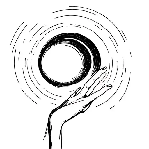 Hand Reaching Towards A Black Hole