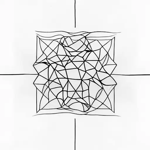 A Minimalist Tattoo Of An Abstract Art Piece Inspired By Architectural Elements