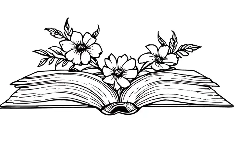 Books And Flowers Wrapped