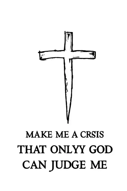 Make Me A Tattoo Thats A Basic Cross That Says Only God Can Judge Me