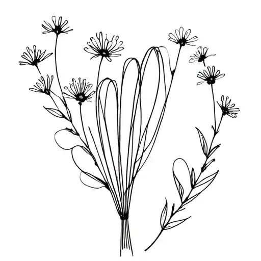 Whisk With Wildflowers Intertwined And Blooming