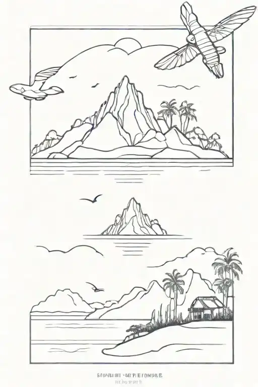 Fly To Island Landscape