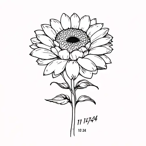Chrysanthemum Tattoo With The Date 11-17-24
