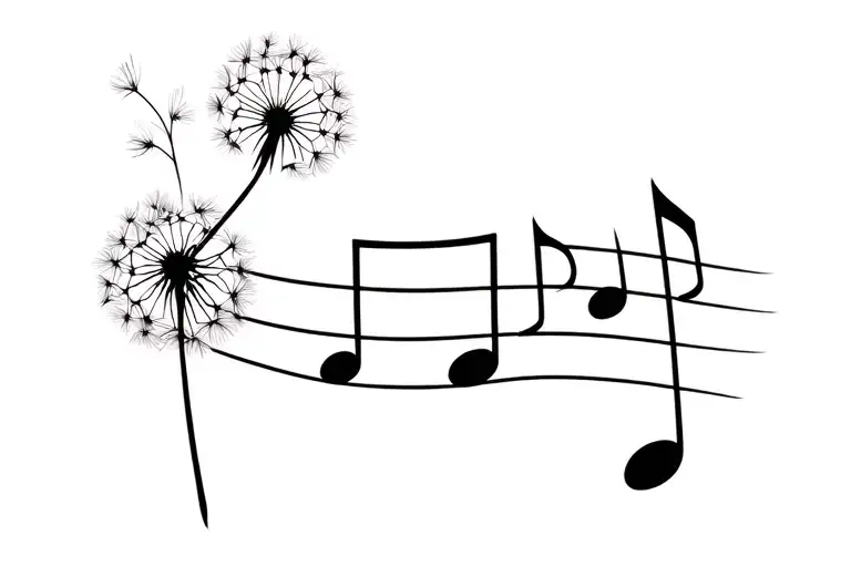 Dandelion Music Note Intertwined