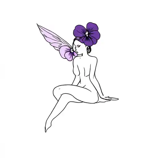 Pixie Sit On Pansies