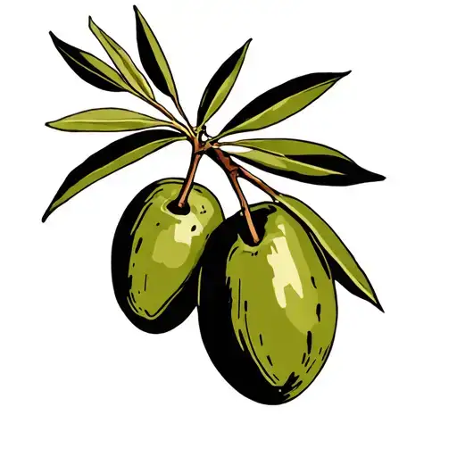 Olive With Bold Outlines