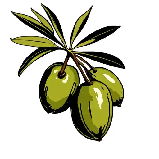 Olive With Bold Outlines