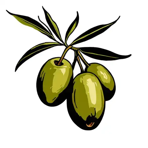 Olive With Bold Outlines