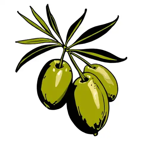 Olive With Bold Outlines
