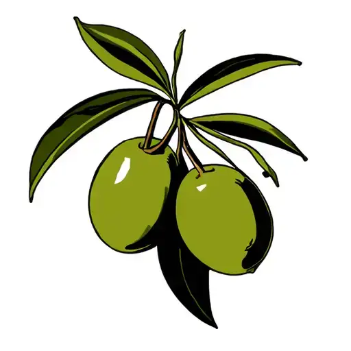 Olive With Bold Outlines