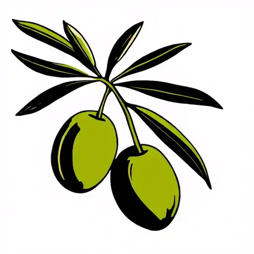 Olive With Bold Outlines
