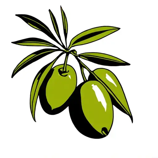 Olive With Bold Outlines