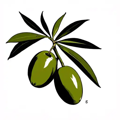 Olive With Bold Outlines