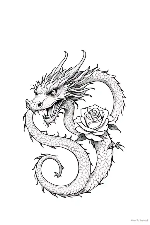 Dragon With A Rose