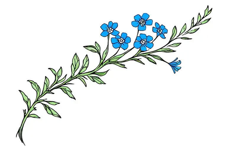 Forget Me Not Flower Being Carried By A Bird Flying