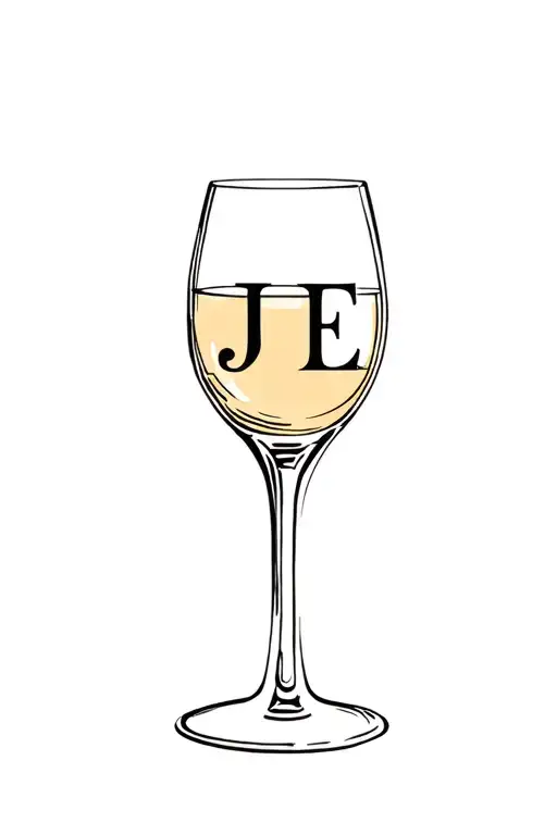 A Glass Of Wine With The Lettres J And E