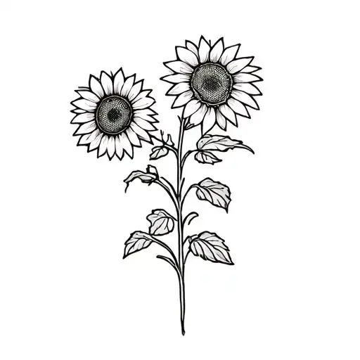 A Flowering Tomato Plant And Sunflowers Growing