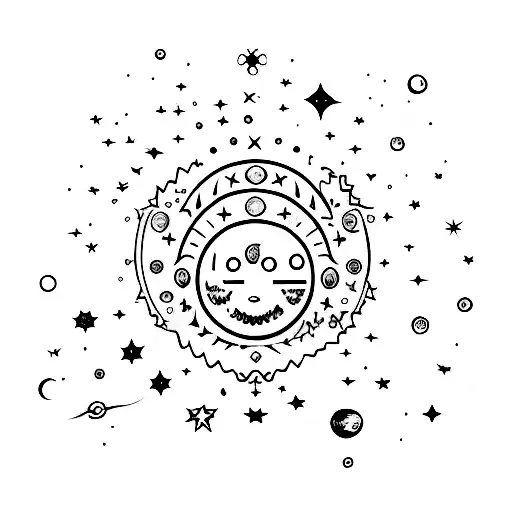 A Tattoo For A Moon Child Representing The Moon And Cosmic Ray For Someone Born In 1969