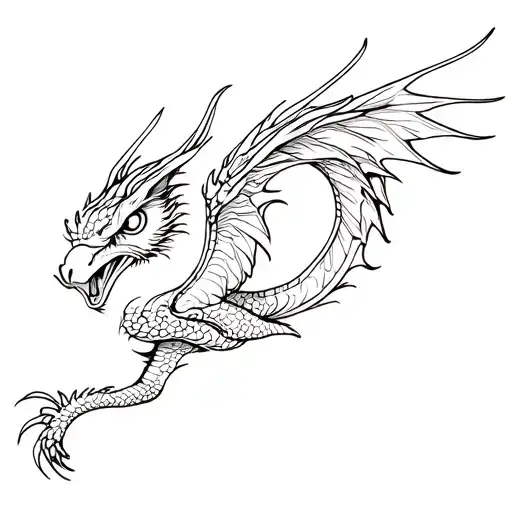 Dragon And Owl Flying