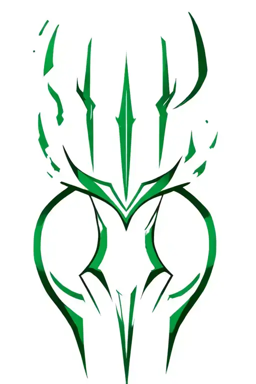 Loki's Helm Of Marvel In Minimalist Green Tones