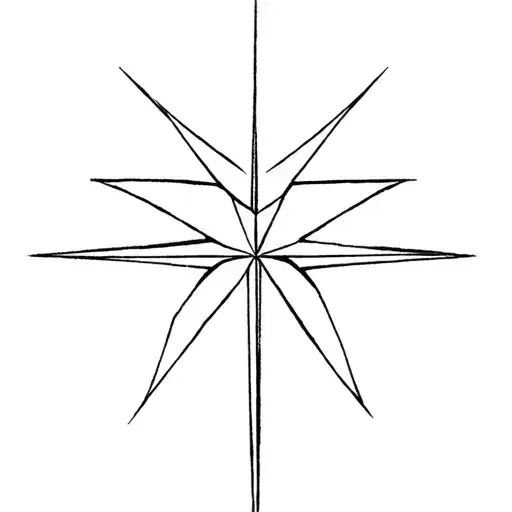 Estilized Star With Four Elongated Points That Resembles A Cross Or A Heavenly Compass