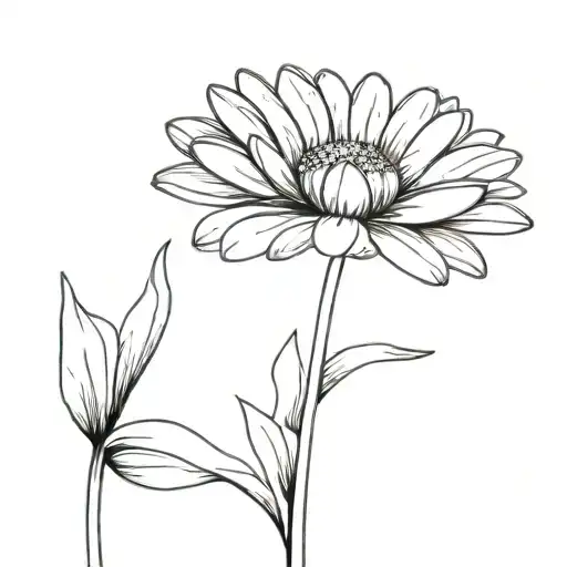 Daisy With M In The Stem One Line
