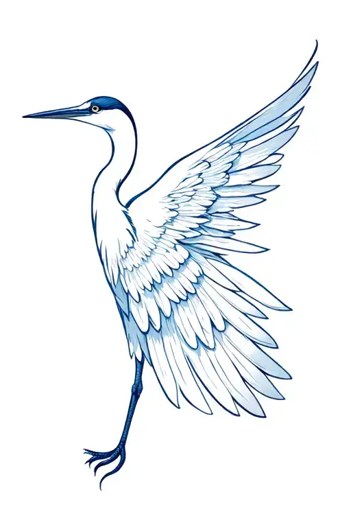 Simplistic Blue Heron Wing
