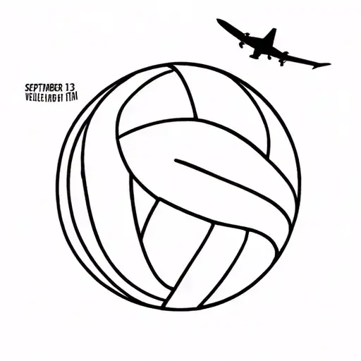 Volleyball Designed As Earth Globe With A Plane Flying Across And The Date September 13Th