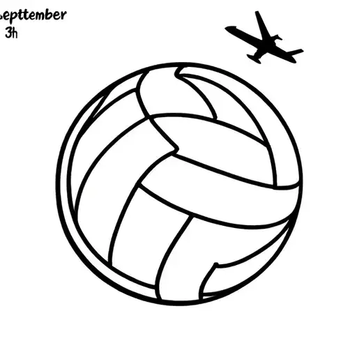 Volleyball Designed As Earth Globe With A Plane Flying Across And The Date September 13Th