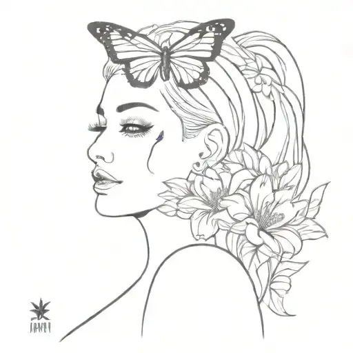 Jinx With Butterfly With Flowers