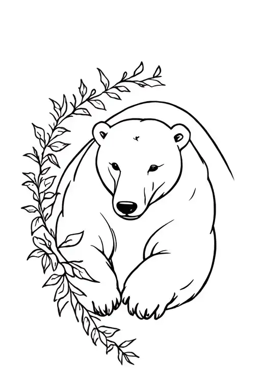 Anime Polar Bear Surrounded Ivy