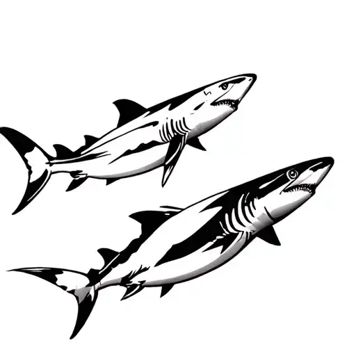 Sharks With Their Shadows