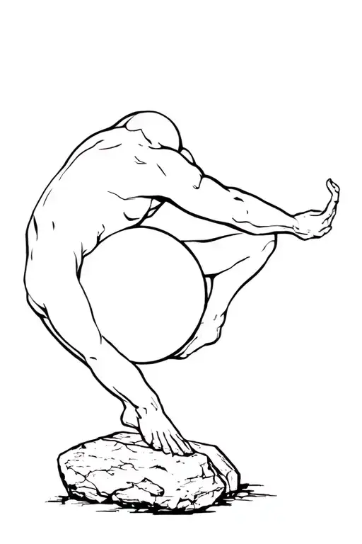 Sisyphus Pushing Stone
