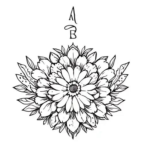 Flowers Mandala With Letters Kept Fine