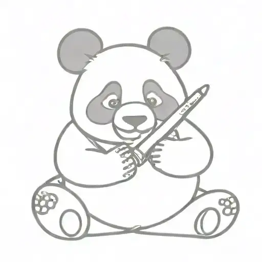 Panda Holding A Book While Giving A Thumbs Up