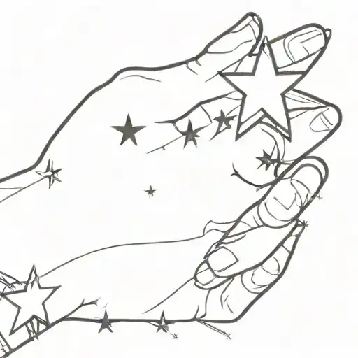 A Small Star On The Wrist With Sparkles