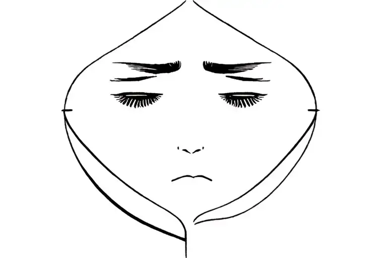 Sad Minamalist Tattoo Design