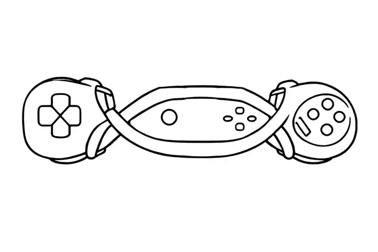 A Minimalistic Design Of A Boxing Glove Intertwined With Gaming Controller Symbols