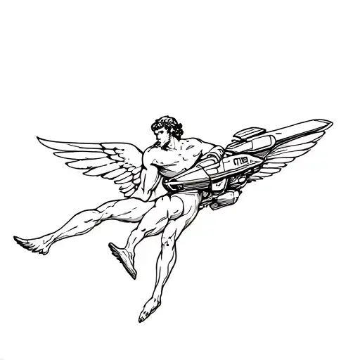 Icarus With A Jetpack On His Back