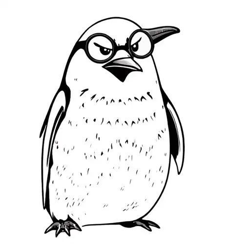 Penguin With Glasses And Angry