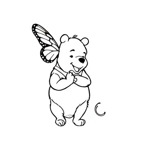 Winnie The Pooh With Butter Fly