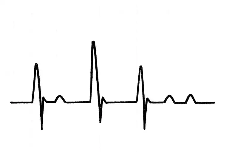 Heart A Heartbeat Line Tattoo Design