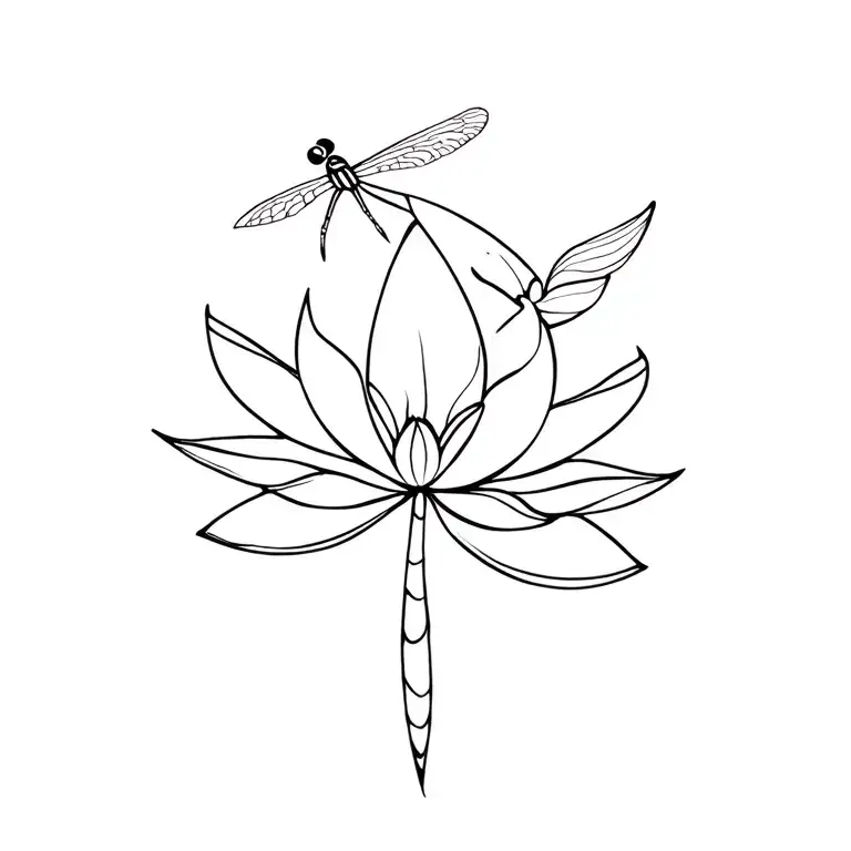 Lotus Dragonfly Resting