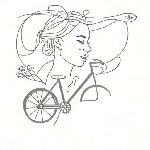 Bicycle And Women Face