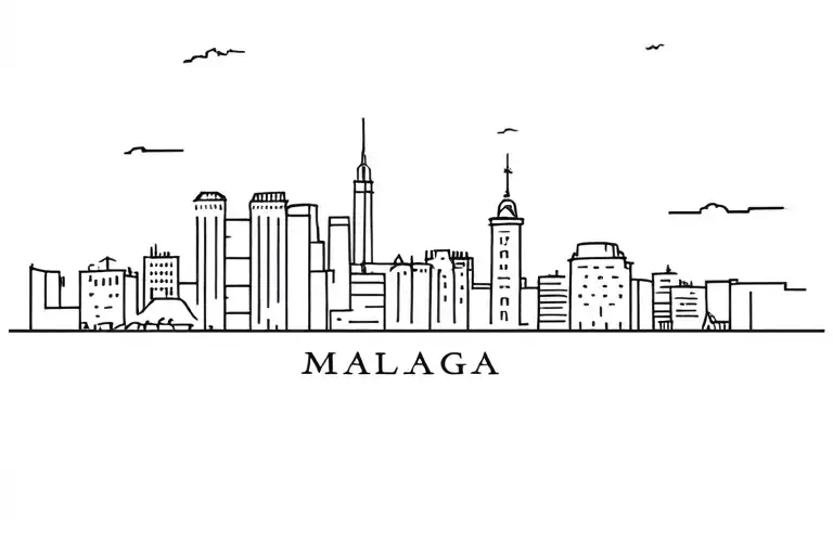 Malaga City Skyline