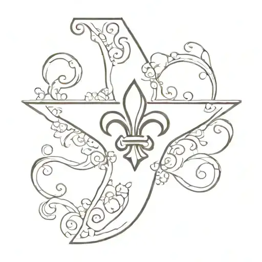 Texas Shape With Fleur-de-lis