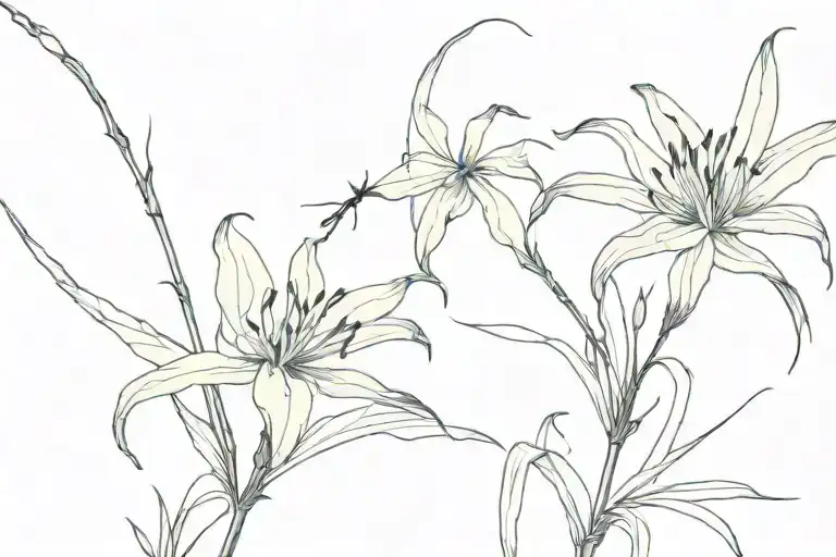 Spider Lily With A Dead Hummingbird Licking Blood