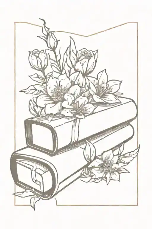 Books And Flowers Wrapped